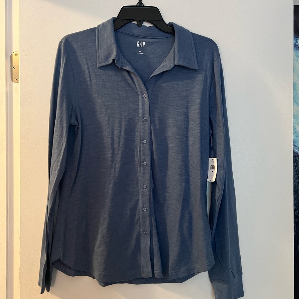 Cotton Button Down Collared Top